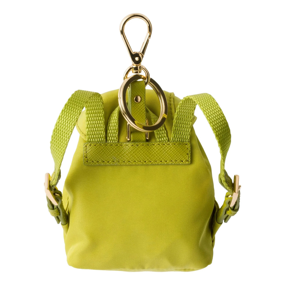 Prada Mini Icon Re Nylon Backpack Bag Charm Keychain Fern